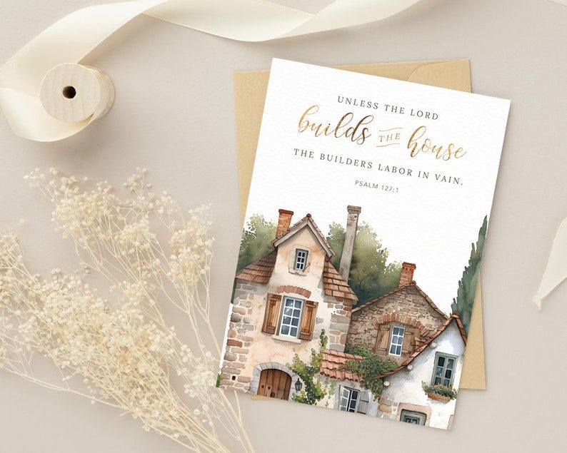 Psalm 127:1 Anniversary Card image 1