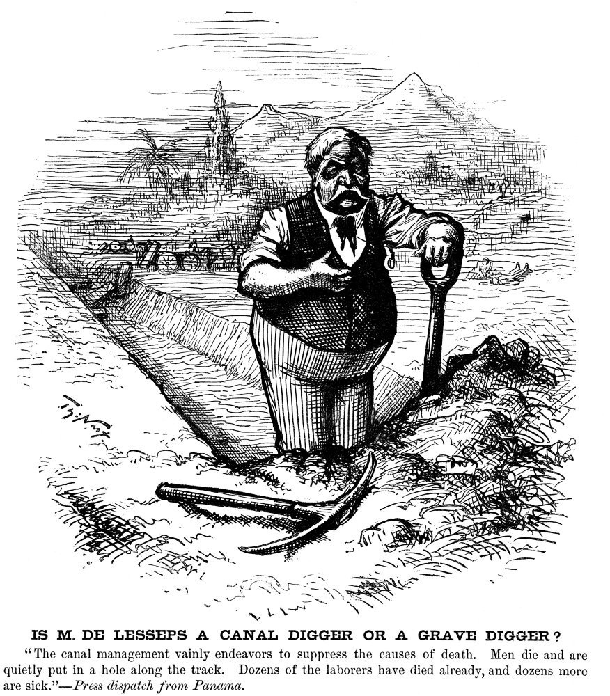Ferdinand De Lesseps N(1805-1894) Vicomte Ferdinand Marie De Lesseps French Diplomat And Promoter Of The Suez And Panama Canals Is M De Lesseps A Canal Digger Or A Grave Digger Cartoon Comment By Thom