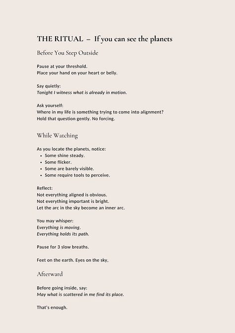 A ritual kit for witnessing the planetary alignment