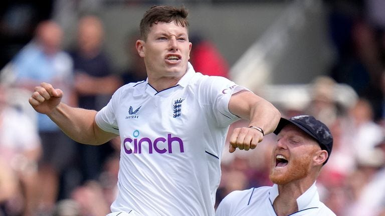 Matthew Potts praises England's aggressive bowling, and admits he had a 'tear in the eye' on debut | Cricket News | Sky Sports Matthew Potts praises England's aggressive bowling, and admits he had a 'tear in the eye' on debut | Cricket News | Sky Sports