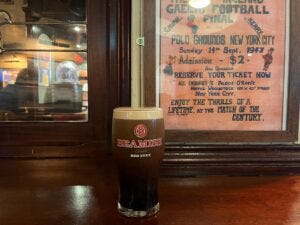 A pint of Beamish at The Hogan Stand