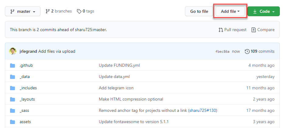 Add file button