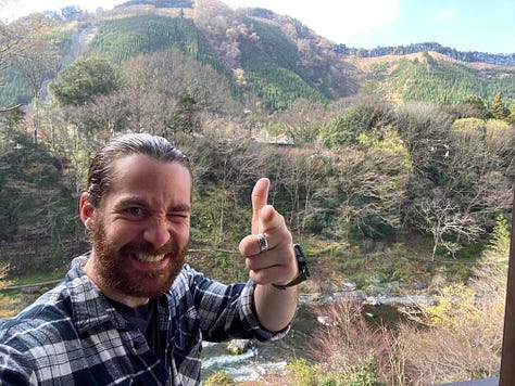 Various images of Matt Ketchum and friends in the forests and rivers of Mitake, Tokyo, Japan.