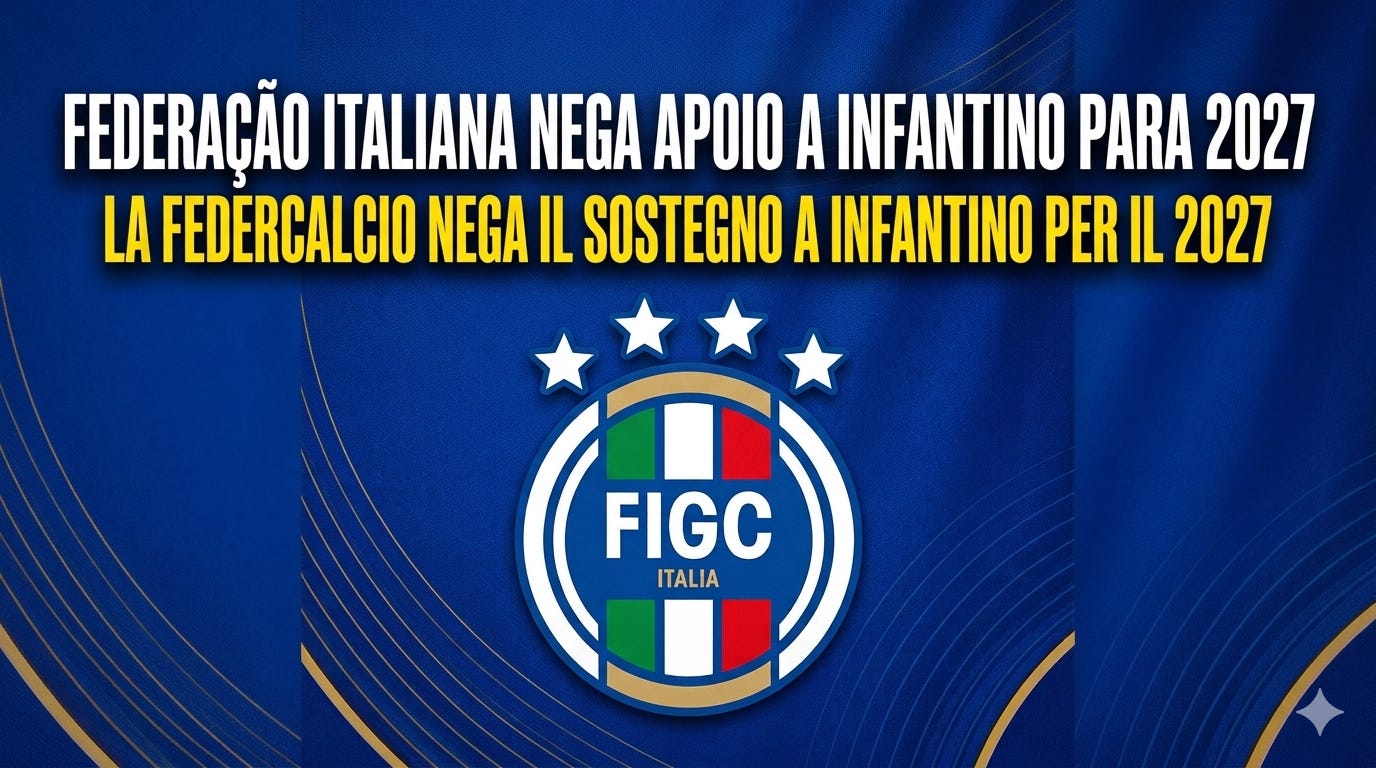 Federação Italiana nega apoio a Infantino para 2027 / La Federcalcio nega il sostegno a Infantino per il 2027