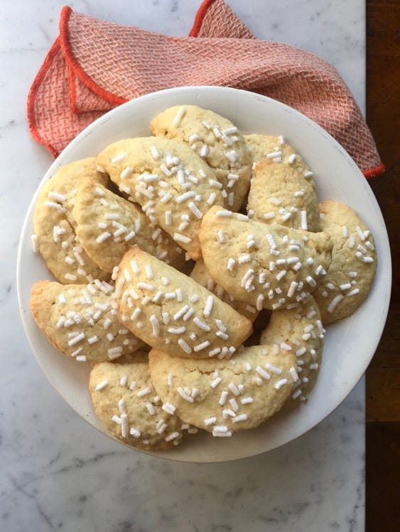 Homemade raviole filled with custard