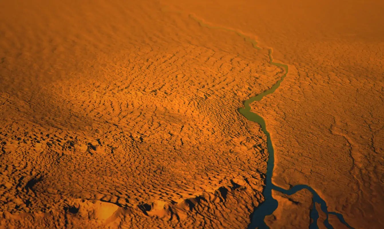 Artist’s impression of Titan’s surface. Credit: Kevin Gill / Wikimedia Commons