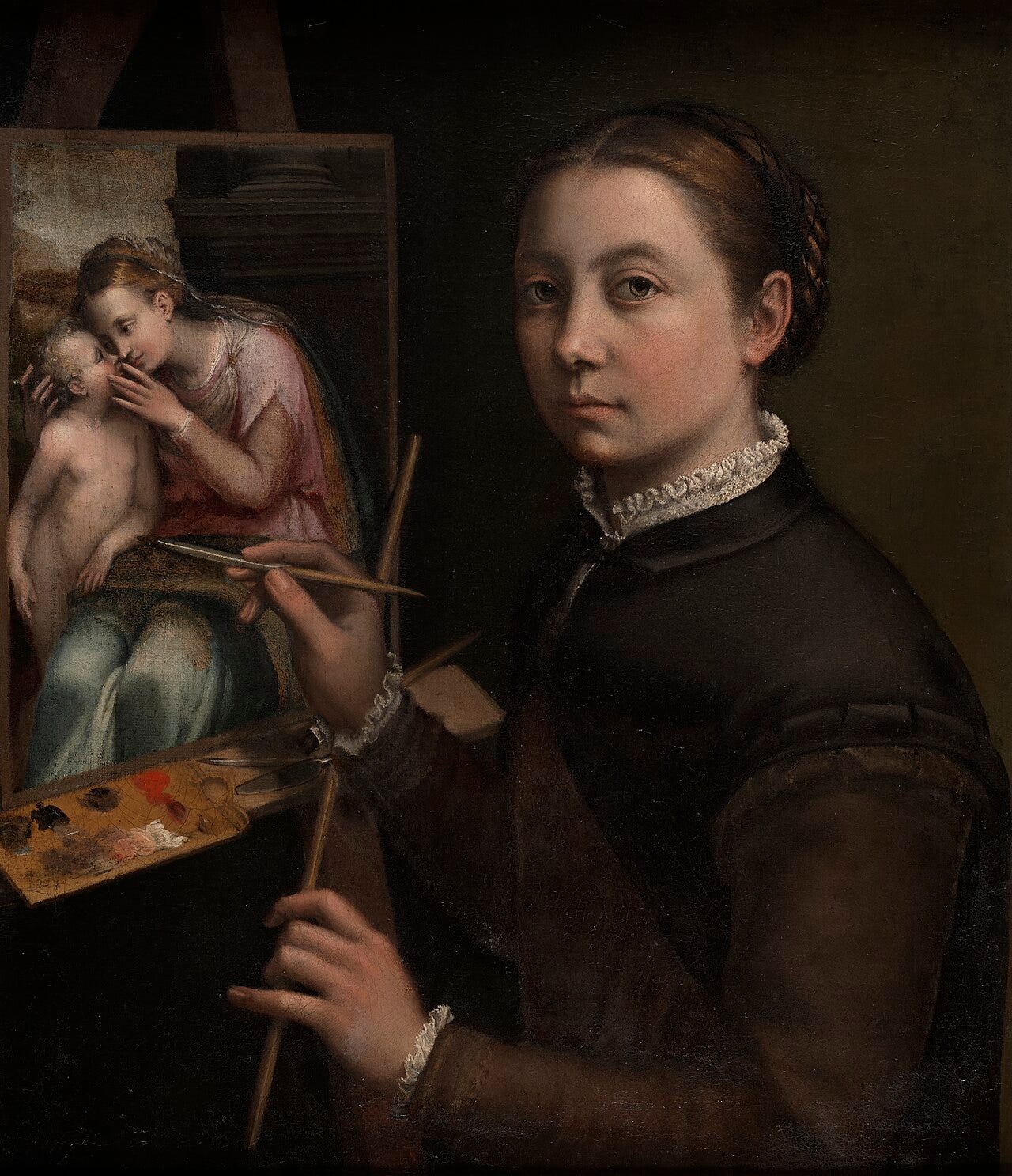 Self portrait at the easel by Anguissola Self portrait at the easel by Anguissola