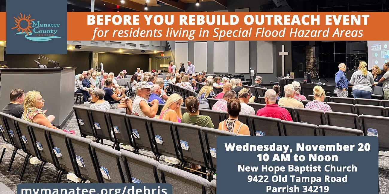 Manatee County Hosts "Before You Rebuild" Outreach for Storm-Affected Residents