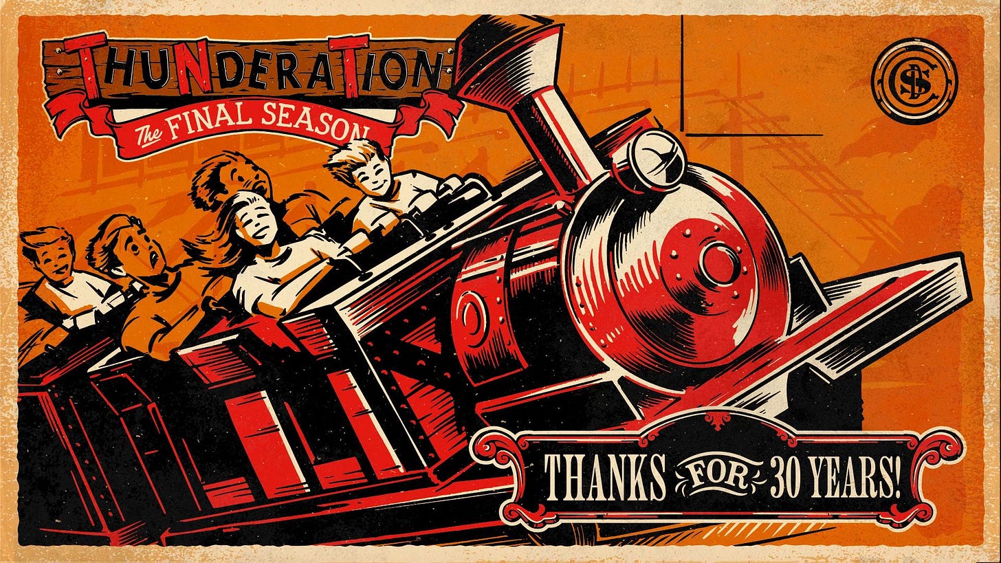 Thunderation coaster Silver Dollar City final season Thunderation coaster Silver Dollar City final season