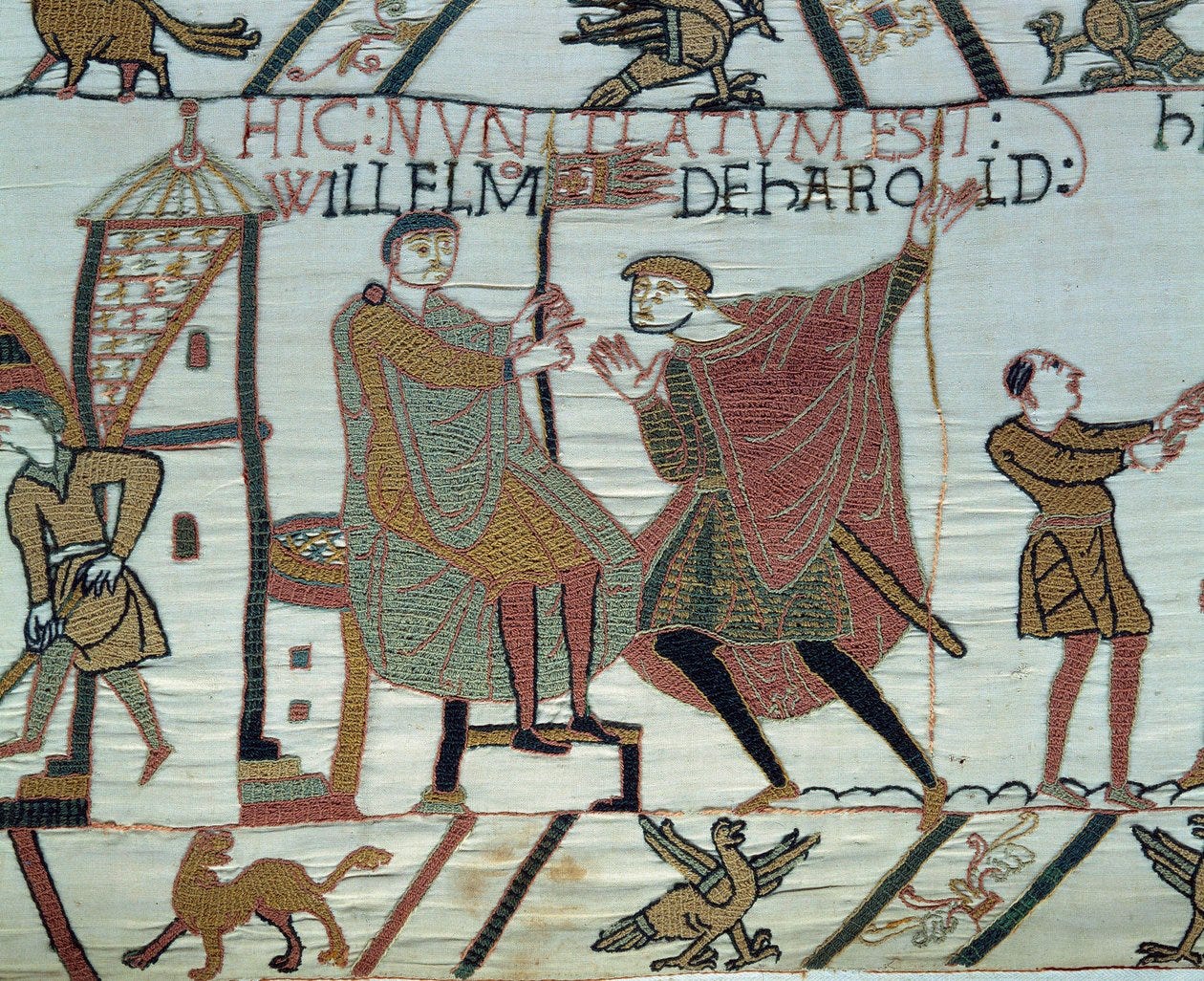 Conquest of England by William the Conqueror in 1066: A Lookout Reports to  William at the Battle of Hastings (Detail of Bayeux Tapestry)