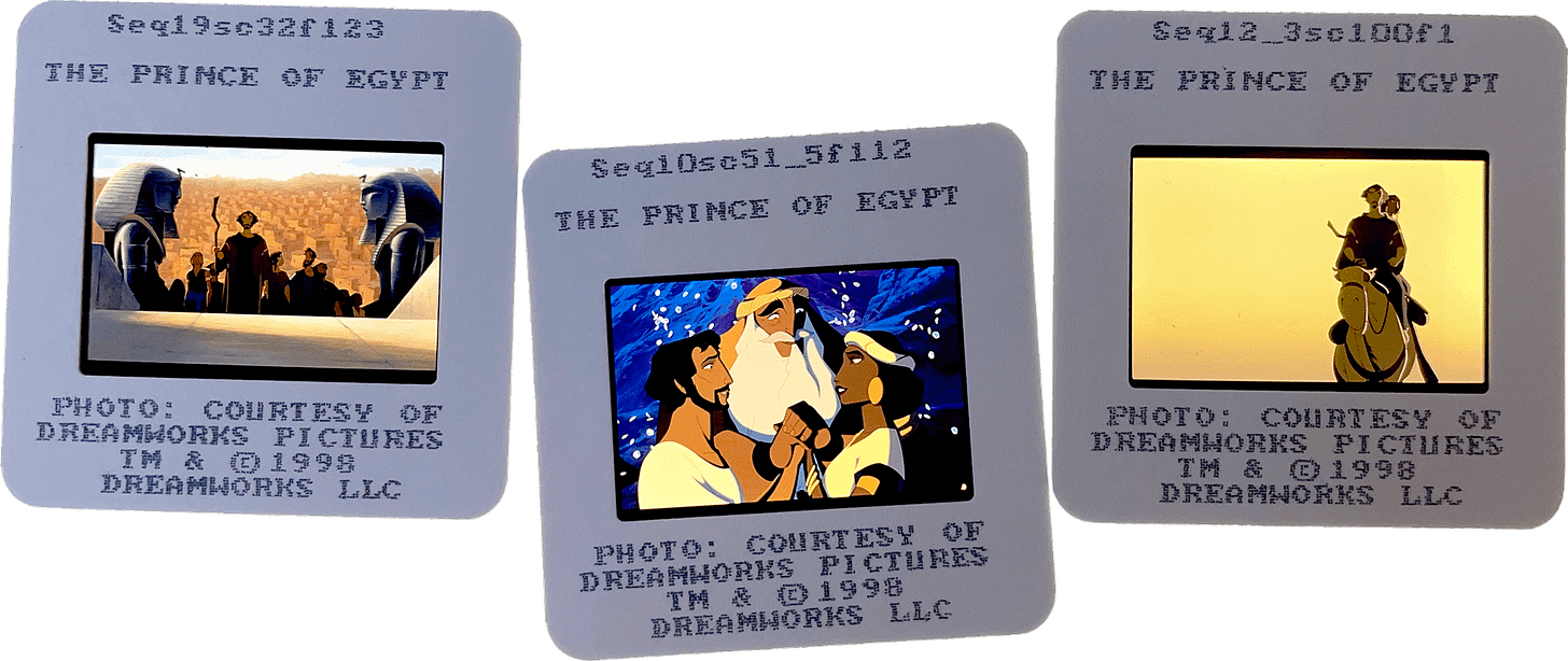 Slide from THE PRINCE OF EGYPT, courtesy of Dreamworks Pictures
