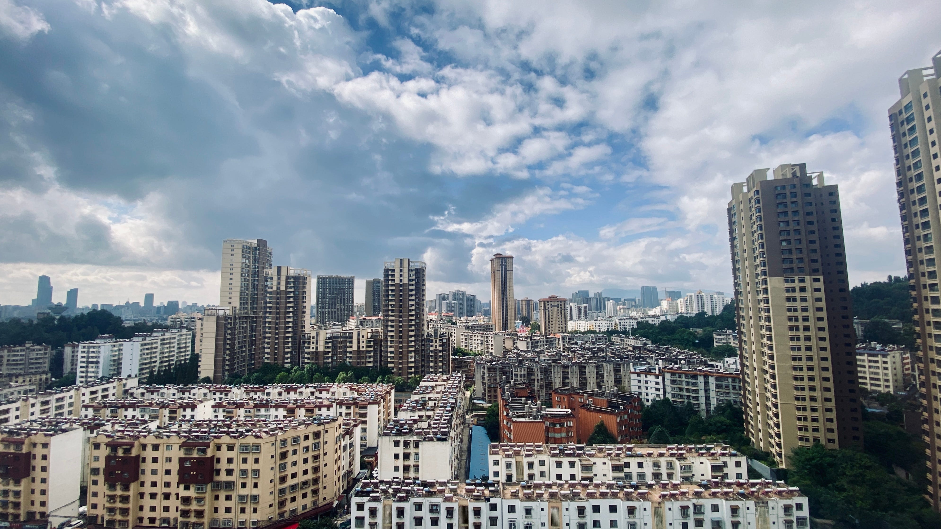 Kunming morning view from balcony