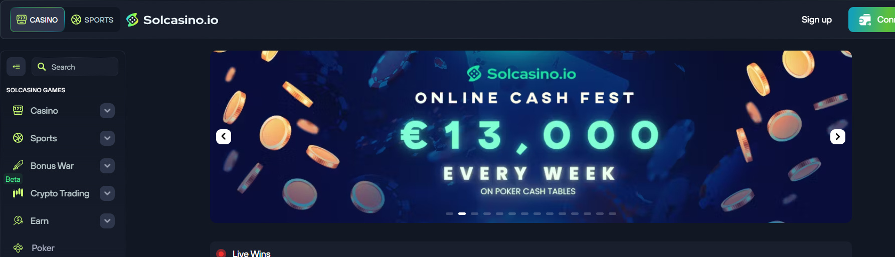 Plateforme Solcasino