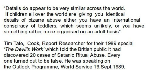 Tate's Conspiracy of Toddlers quote 
later in 1989