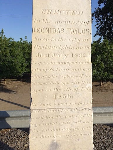Read the Plaque - Leonidas Taylor and the Steamer 'Belle'