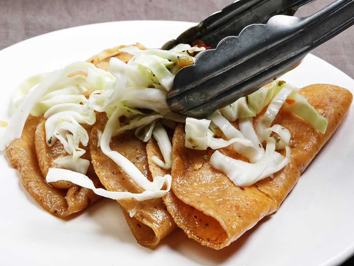 Cabbage Slaw on Tacos