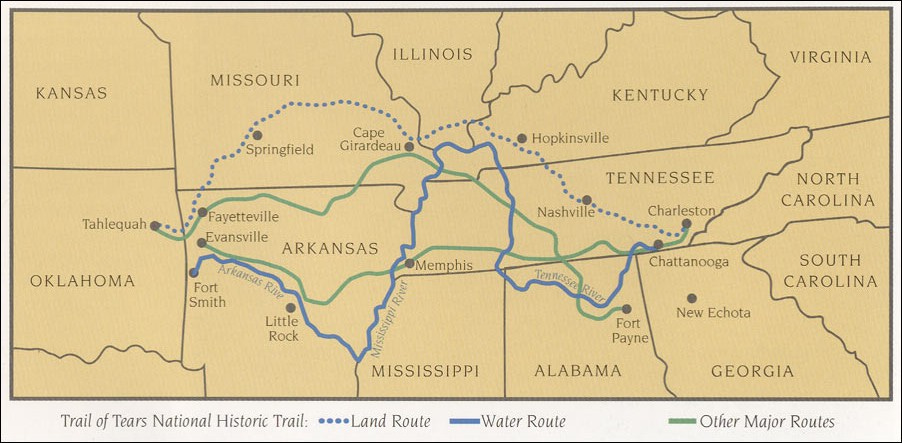 route of Trail of Tears route of Trail of Tears