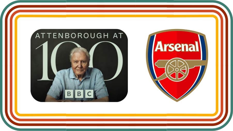 Picture of Sir David Attenborough (Picture credit: BBC), and the logo of the Arsenal Football Club (Picture credit: Wikipedia) Picture of Sir David Attenborough (Picture credit: BBC), and the logo of the Arsenal Football Club (Picture credit: Wikipedia)