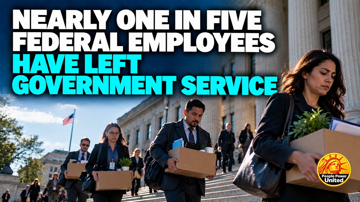 Nearly one in five federal employees have left government service. Nearly one in five federal employees have left government service.