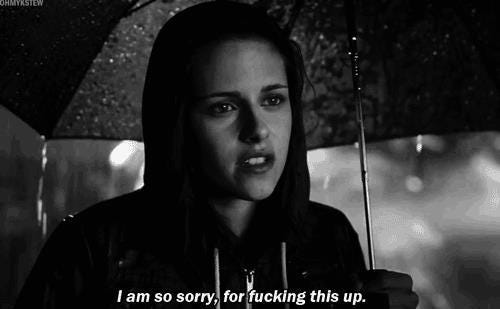 Adventureland (2009) Quote (About sorry fucking fuck apologize) - CQ