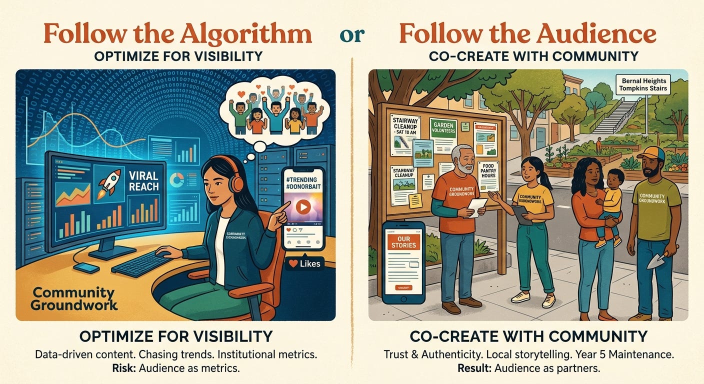 Follow the Algorithm or Follow the Audience? 
