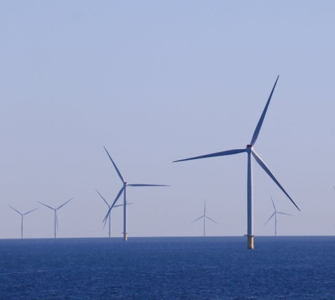 Offshore wind farm in the sea