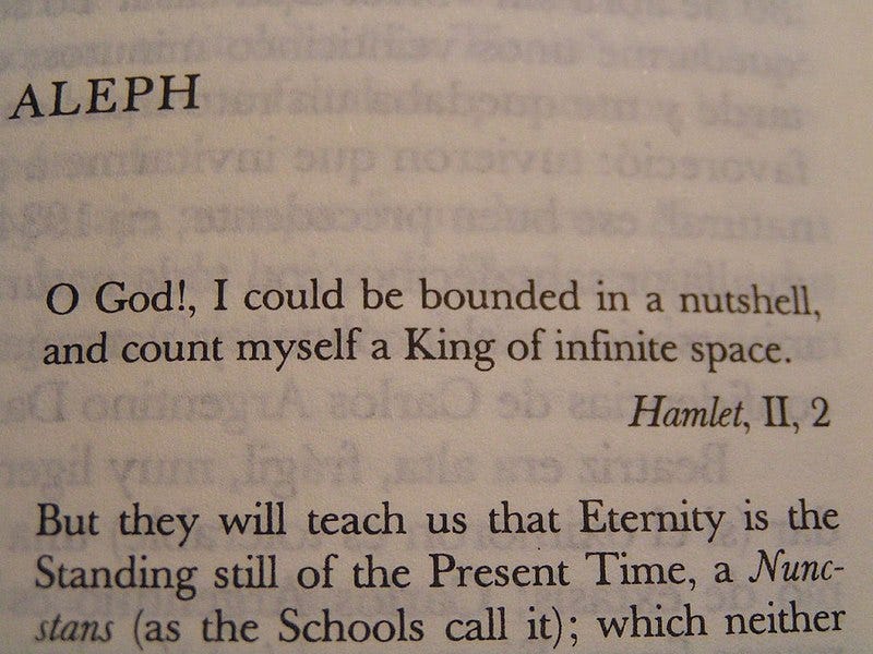 Epigraph to the story "The Aleph" by Jorge Luis Borges Epigraph to the story "The Aleph" by Jorge Luis Borges