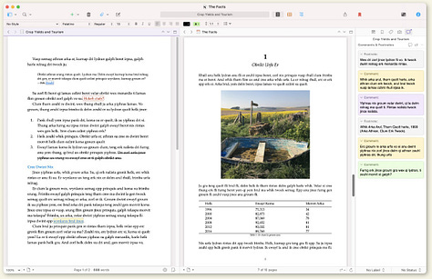 Pictures showing Scrivener screens and features