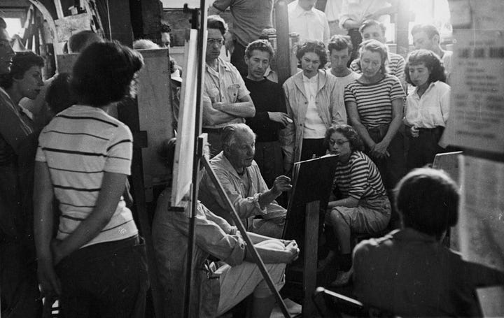 Hans Hoffman teaching at the barn in Provincetown