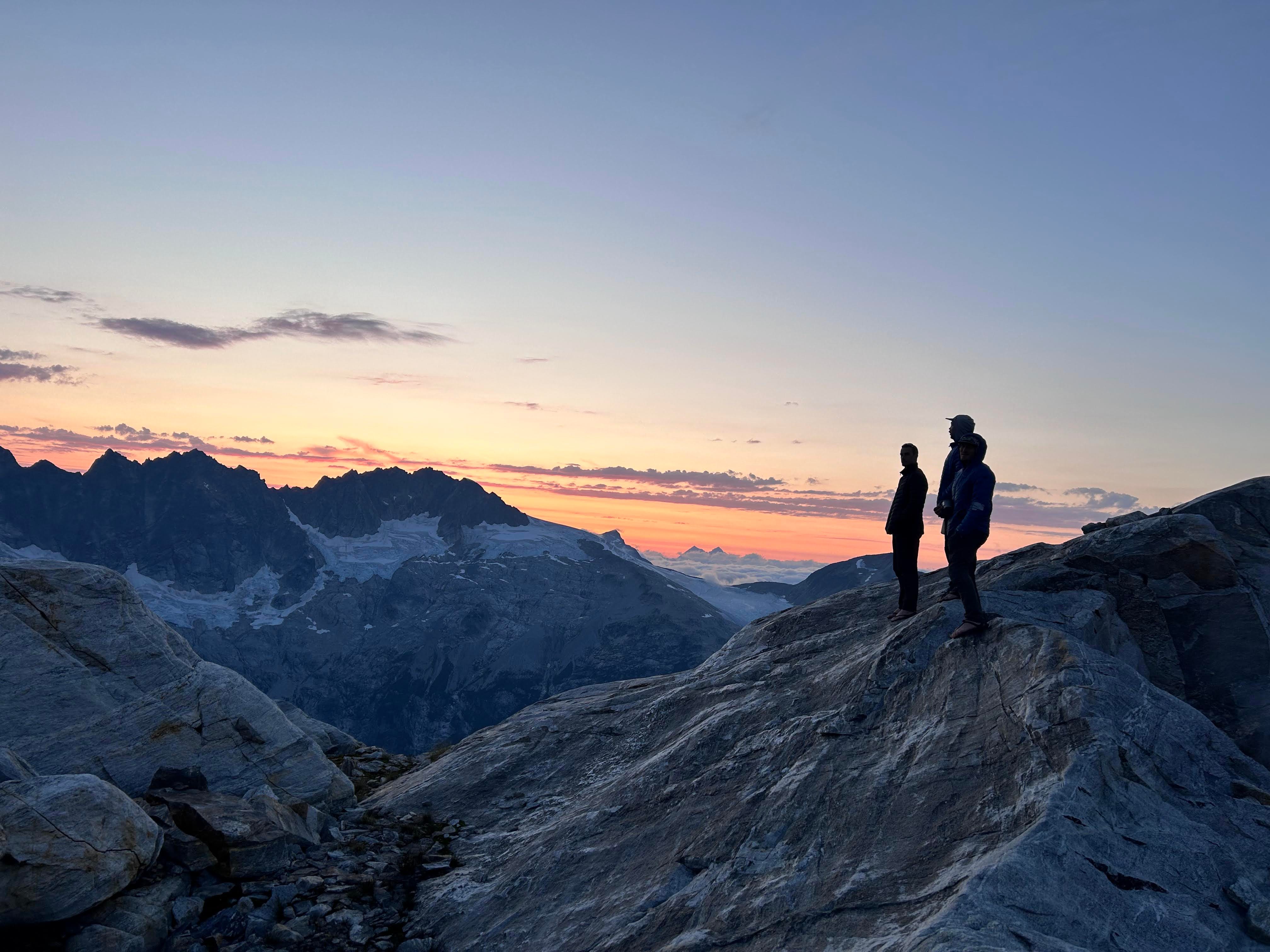 Mountain guide with clients in the Pickets of the North Cascades