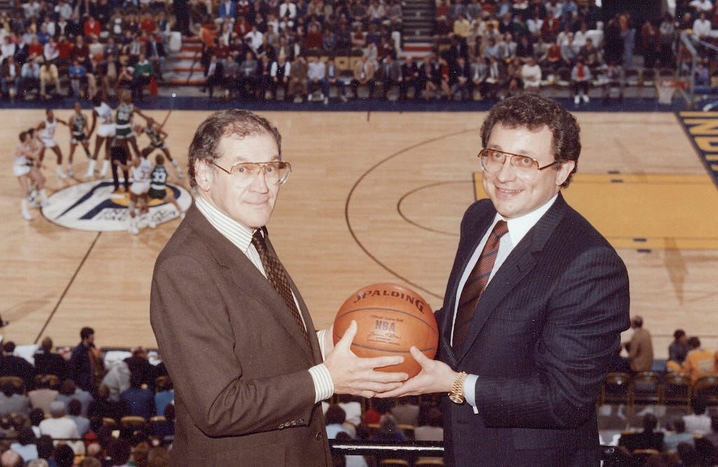 A memorable photo taken by Frank McGrath of Mel and Herb Simon.