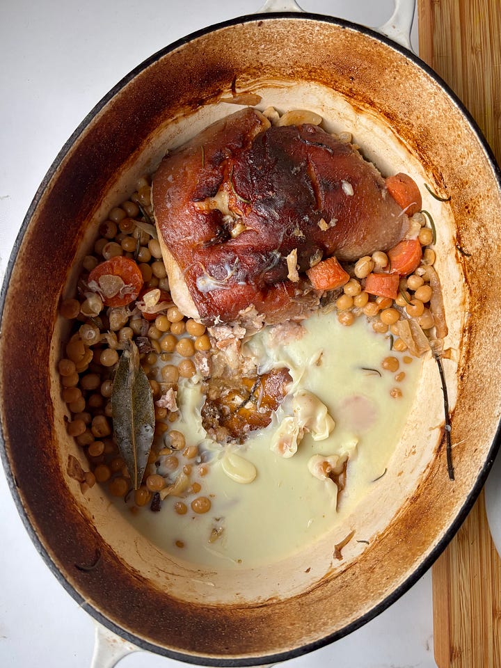 Braised pork cheeks