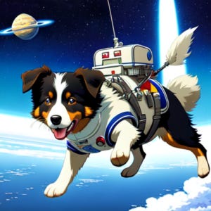 Miniature American Shepherd in Space Miniature American Shepherd in Space
