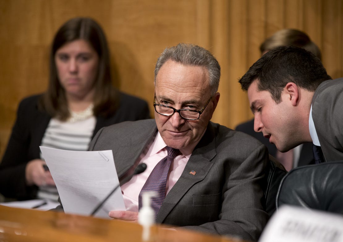 Chuck Schumer and Gerry Petrella.