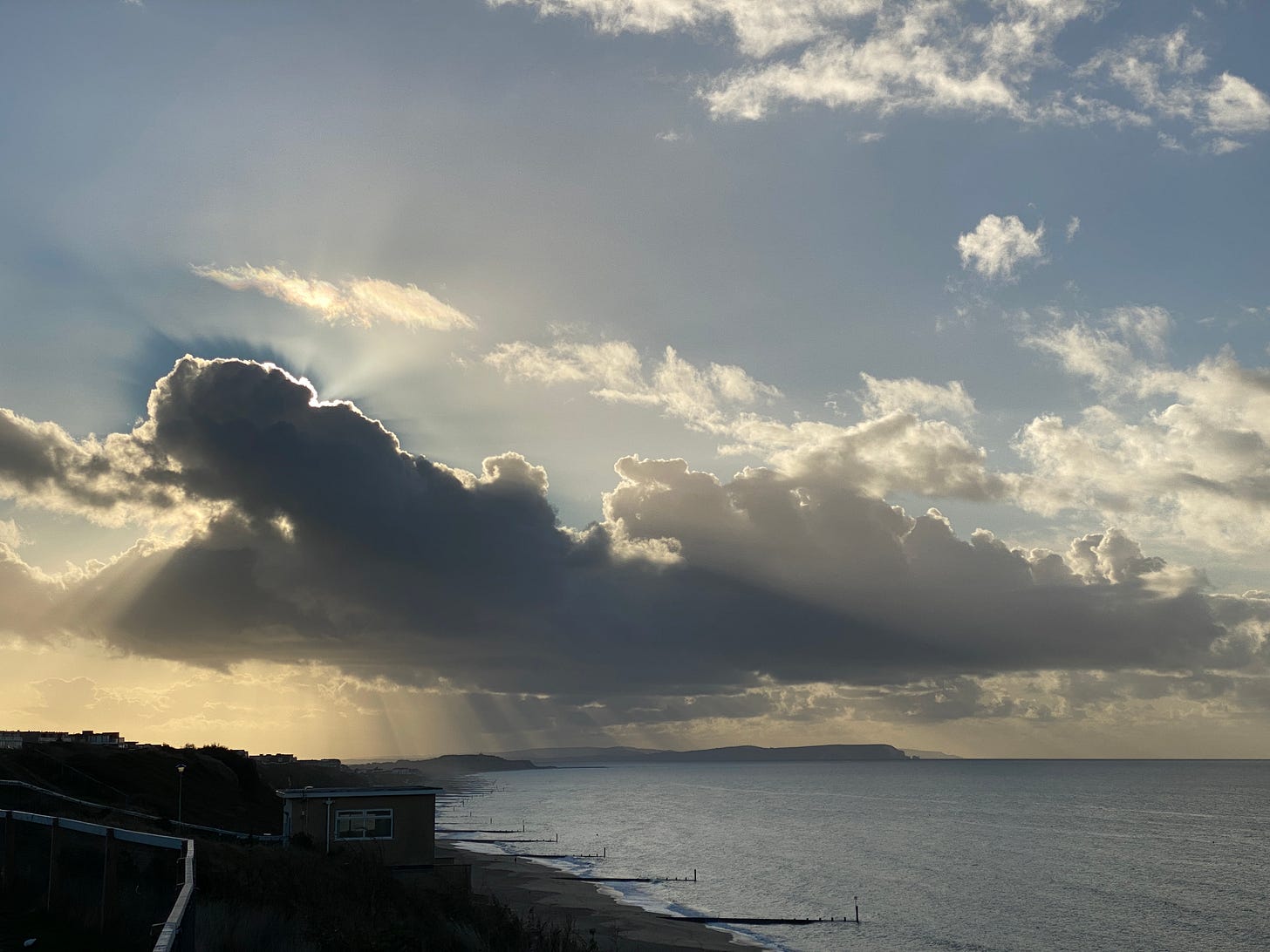 silver lining on dark cloud over Southbourne Beach