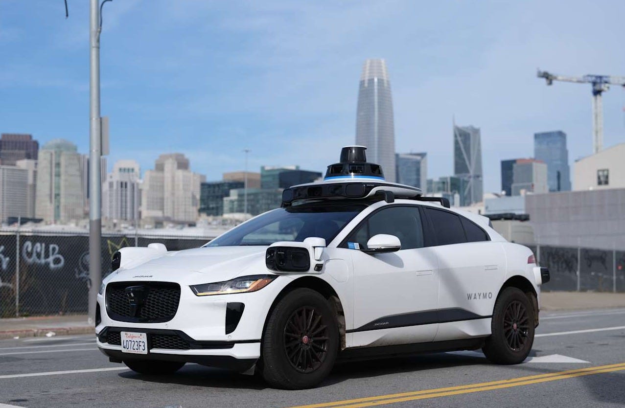 Waymo-operated Jaguar I-Pace self-driving car in San Francisco, 2023