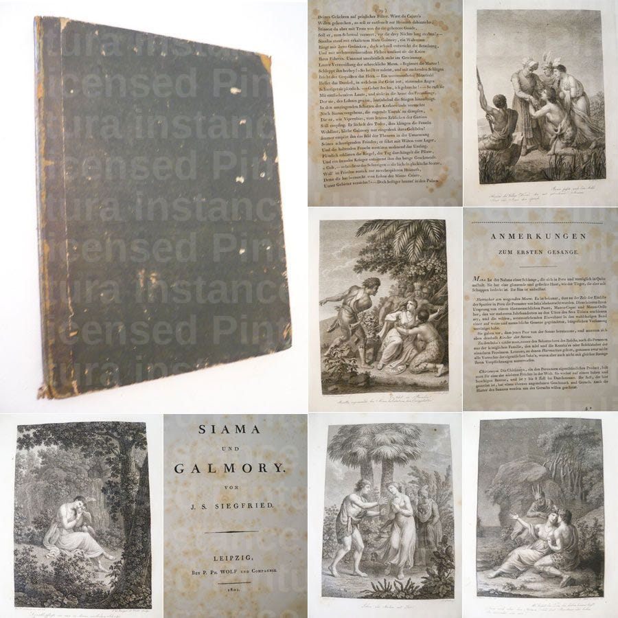 Woodcut illustrations from Siama und Galmory