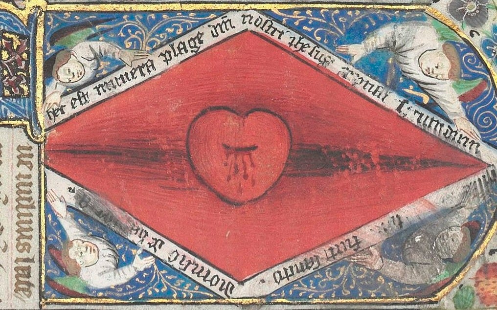 This may contain: an ornate painting with red, blue and yellow colors on it's sides is shown