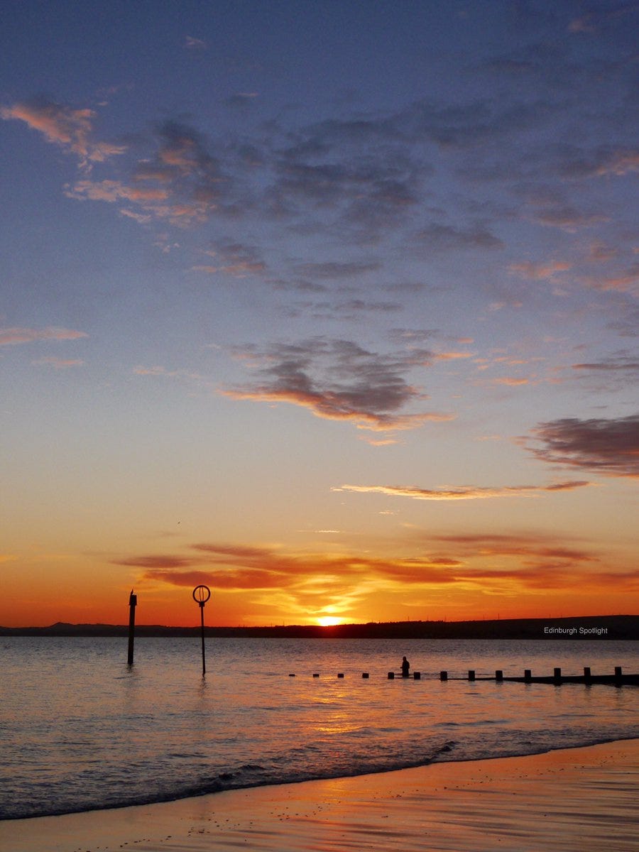 View from Portobello beach, Edinburgh as the sun rises