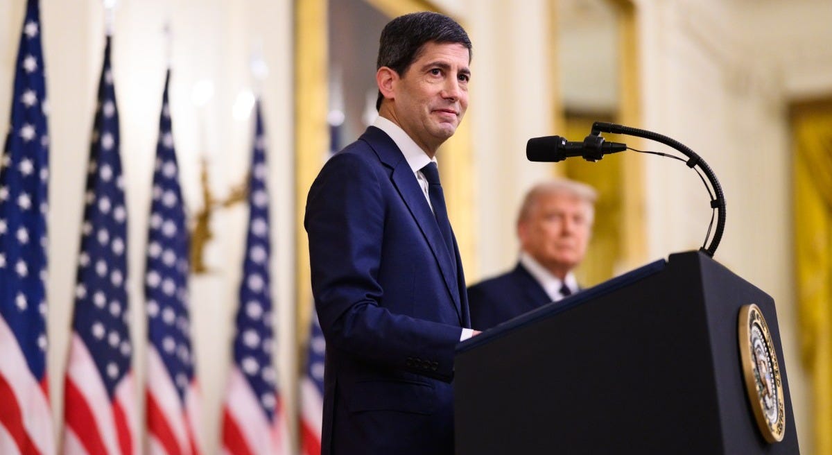 Federal Reserve Chair Kevin Warsh delivers remarks at his swearing-in ceremony in the East Room of the White House, Friday, May 22, 2026. (Official White House Photo by Daniel Torok)