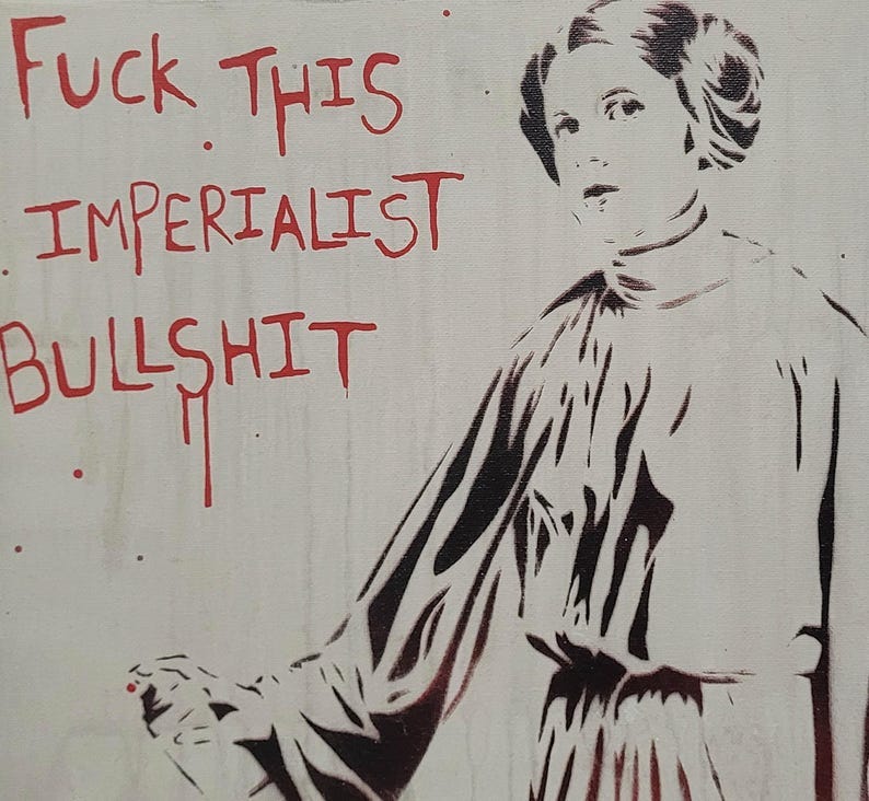 fuck this imperialist bullshit, sci fi art, leia painting, original graffiti art on canvas image 3 fuck this imperialist bullshit, sci fi art, leia painting, original graffiti art on canvas image 3
