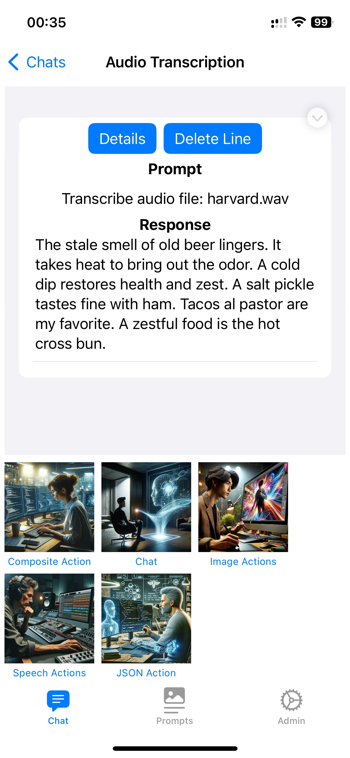 Example of trnascribing audio files, using the OpenAI API