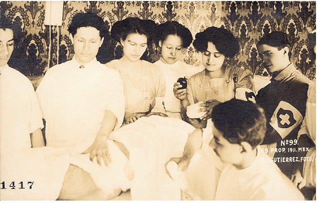 Jovita was a member of La Cruz Blanca during the Mexican Revolution.