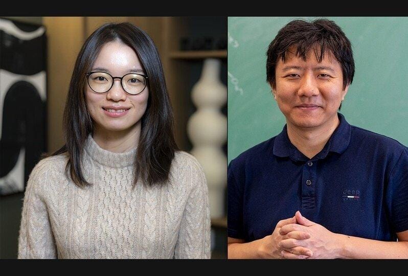 中国籍数学家王虹(左)、邓煜获得有「数学界诺贝尔奖」之称的菲尔兹奖，双双成为首度...