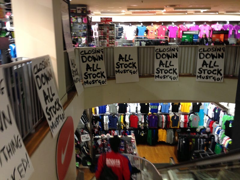 More 'closing down' signs at Sports Direct