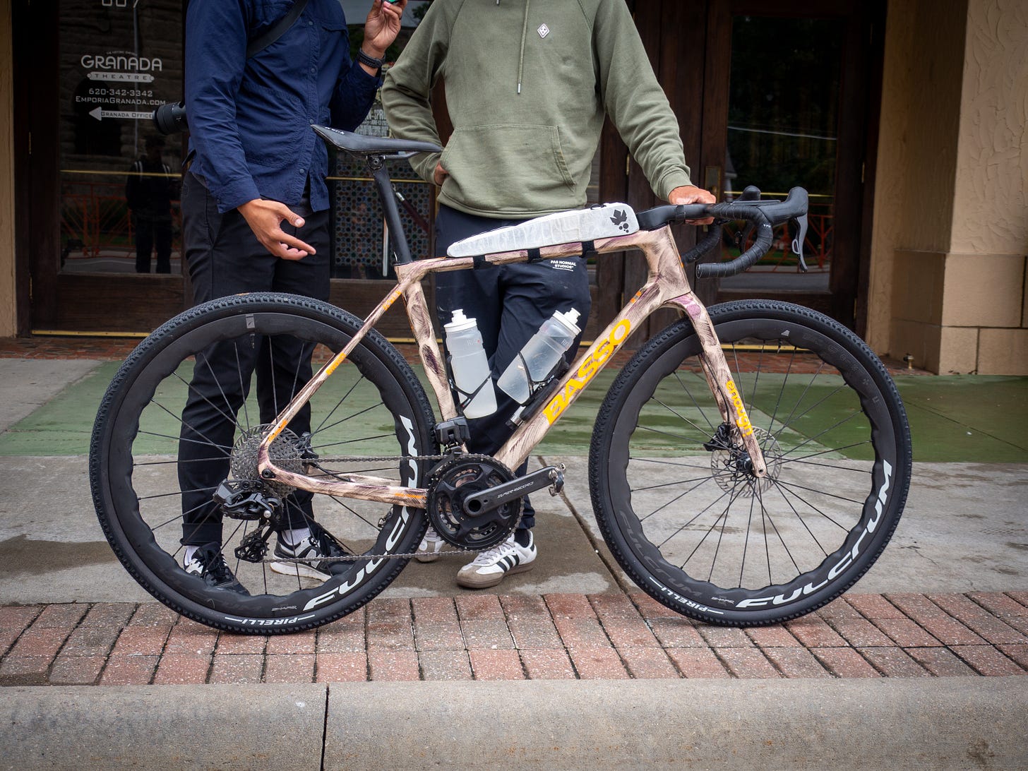 Close up images of a new Campagnolo gravel groupset at Unbound