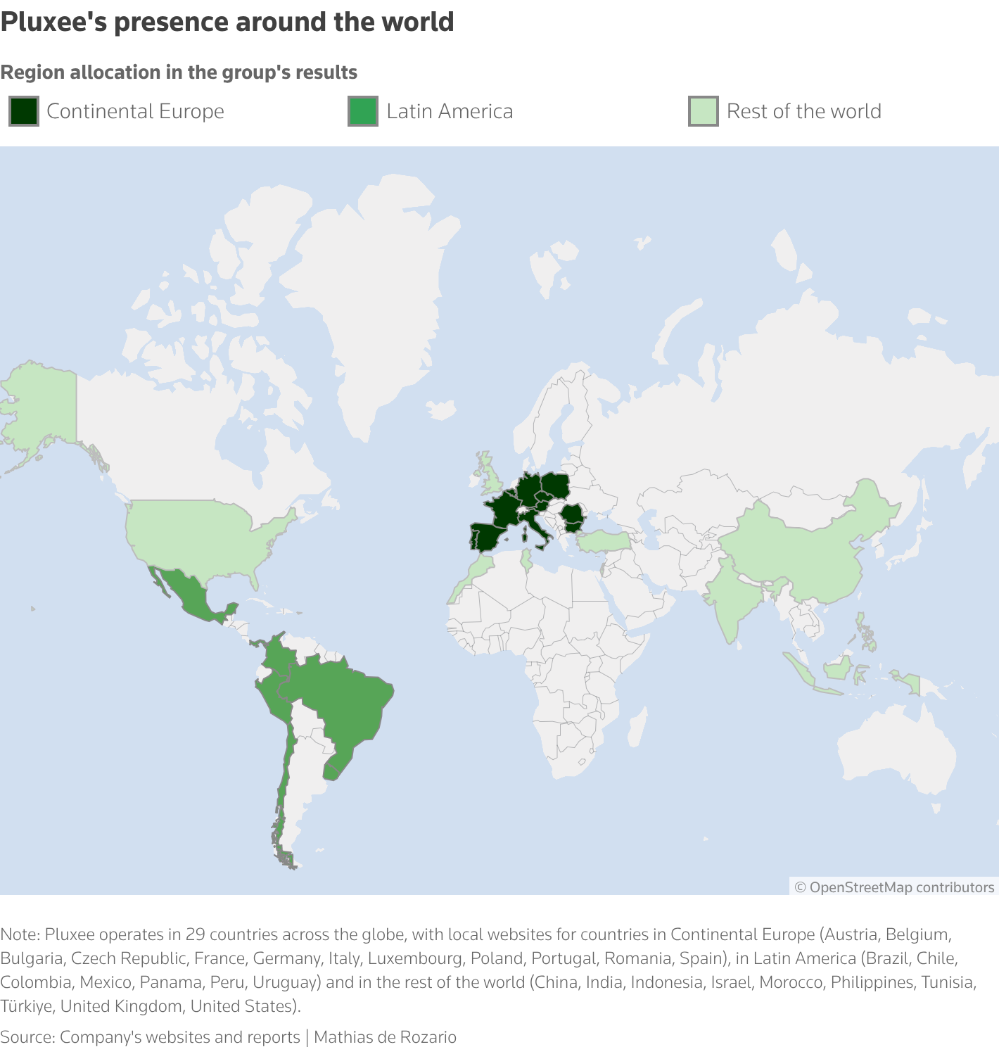 Map of the countries where Pluxee is present Map of the countries where Pluxee is present
