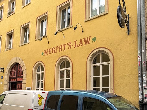 Bars and Apartments in Regensburg's old city. 