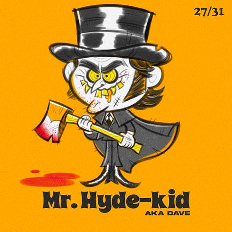 Spooky Kiddos are my custom character creations. They're kids dressed up in they're spookiest costumes. I drew one everyday for the entire month of October.