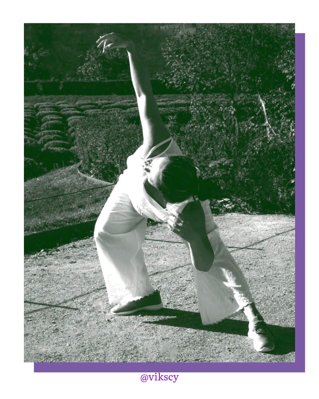 Flo dancing in the gardens of Le Louvre, Paris